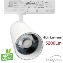 Foco carril Trifásico CRONOLUX, 40W-30W, blanco, 38º, UGR13, DUAL Carnes y Pescados