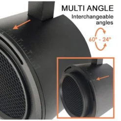 Foco carril Trifásico ROMA, 40W-26W, negro, regulable 24º-60º, UGR13, CCT