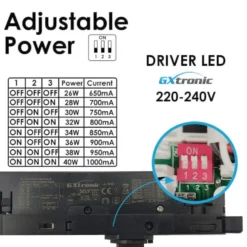 Foco carril Trifásico ROMA, 40W-26W, negro, regulable 24º-60º, UGR13, CCT