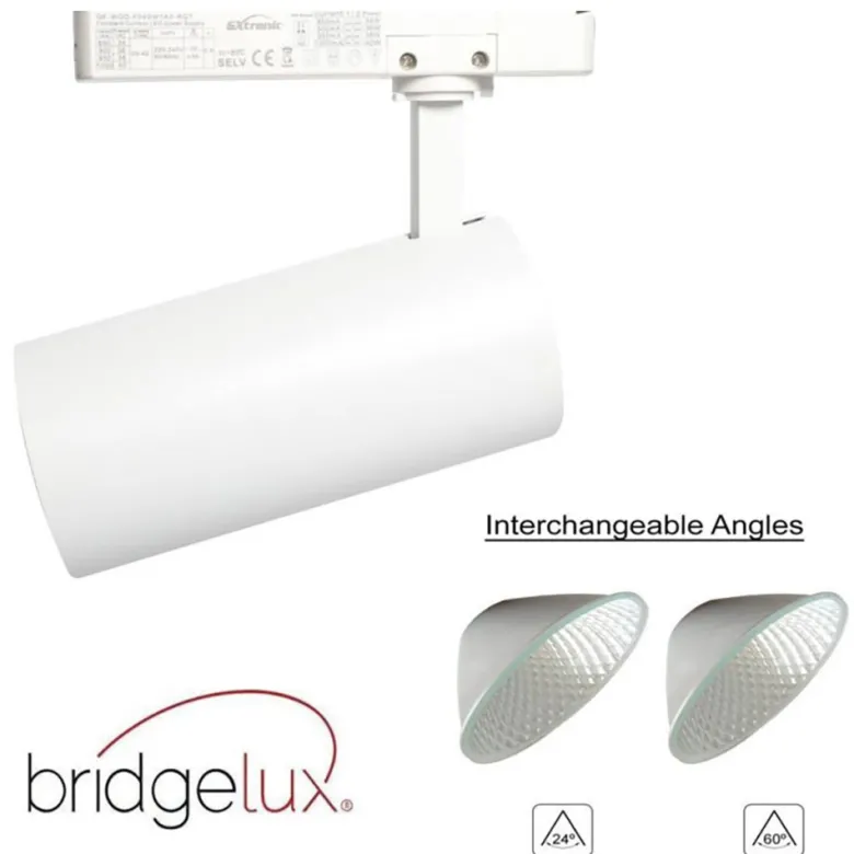 Foco carril Trifásico SAMOS, 40W-26W, blanco, 24º-60º, UGR13, CCT