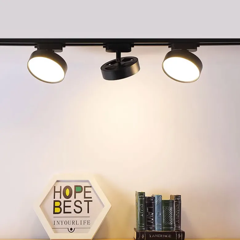 Foco LED KAST carril monofásico, 24W, negro