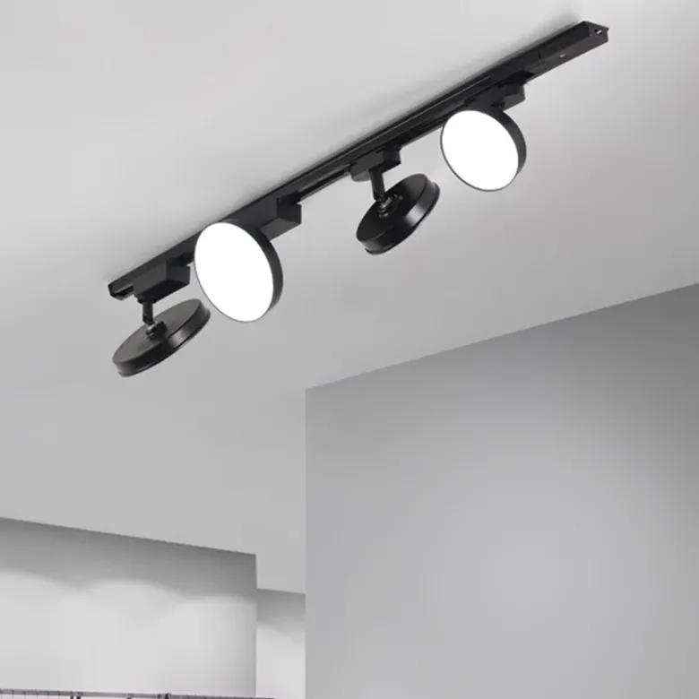 Foco LED KAST carril monofásico, 24W, negro
