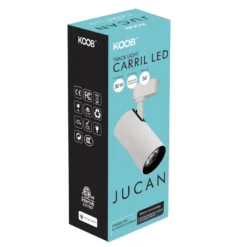 Foco LED para Carril Monofásico JUCAN 30W - Alta Fidelidad Cromática (CRI92), blanco