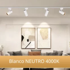 Foco LED para Carril Monofásico JUCAN 30W - Alta Fidelidad Cromática (CRI92), negro