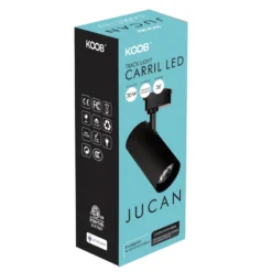Foco LED para Carril Monofásico JUCAN 30W - Alta Fidelidad Cromática (CRI92), negro