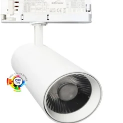 Foco LED ZOLTAR carril Trifásico, 34-40W, CRI92, UGR13, blanco