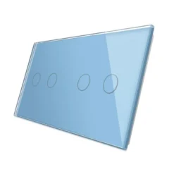 Frontal 2x cristal azul, 4 botones LIVOLO