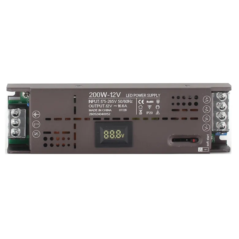Fuente de alimentación DC12V/200W/16,7A Regulable con Display