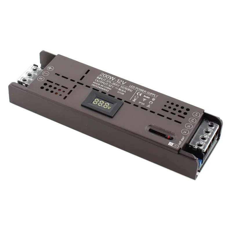 Fuente de alimentación DC12V/200W/16,7A Regulable con Display