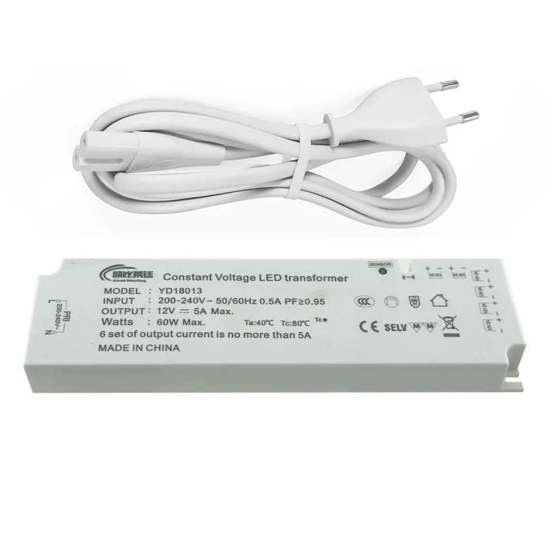 Fuente de alimentación DC12V/60W/5A, 6 salidas, sensor control