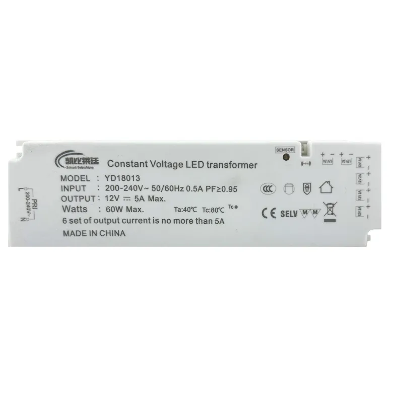 Fuente de alimentación DC12V/60W/5A, 6 salidas, sensor control