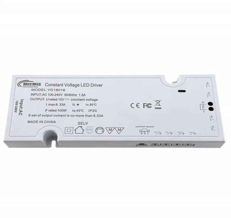 Fuente de alimentación DC12V/100W/8,33A, 9 salidas, sensor control