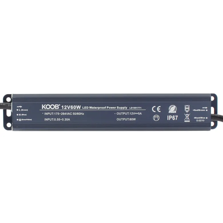 Fuente de alimentación IP67, DC12V/60W/5A