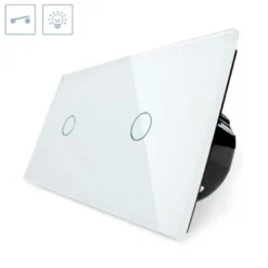 Interruptor táctil, 2 botones, frontal blanco LIVOLO