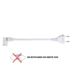 Kit Conector EU Plug tira LED 220V SMD2835 DUAL + Tapas