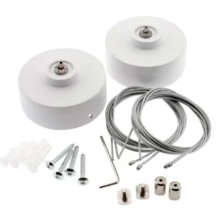 Kit doble suspensión redondo blanco, Ø75mm