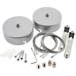 Kit doble suspensión redondo silver, Ø100mm