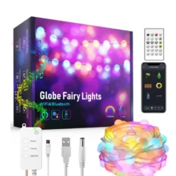 Kit guirnalda DC5V, 66 led-globo, 10m, RGB, WiFi + Bluetooth