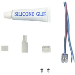 KIT Pegamento de Silicona para Tiras LED 220V + Conector + Funda + Tapón final - 10mm -IP65
