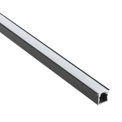 KIT - Perfil aluminio EKUB 1010 para tiras LED, 2 metros, negro