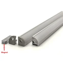 KIT - Perfil aluminio KORK-magnet para tiras LED, 1 metro