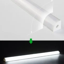 KIT - Perfil aluminio KORK-mini para tiras LED, 2 metros, negro