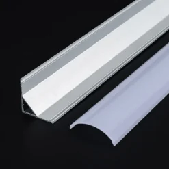 KIT - Perfil aluminio KORK-mini para tiras LED, 2 metros, negro