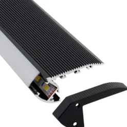 KIT - Perfil aluminio negro CINEMA para tiras LED, 2 metros