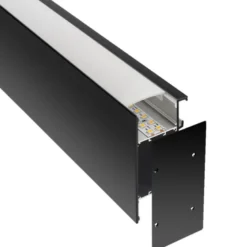 KIT - Perfil aluminio NewWALL para tiras LED, 2 metros, negro