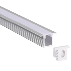 KIT - Perfil aluminio OKI 0809 para tiras LED, 2 metros