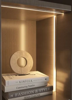 KIT - Perfil aluminio SKEB para tiras LED, 1 metro, negro