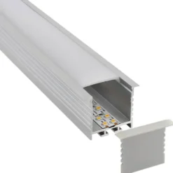 KIT - Perfil aluminio TEITO para tiras LED, 1 metro