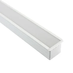 KIT - Perfil aluminio TEITO para tiras LED, 1 metro, blanco