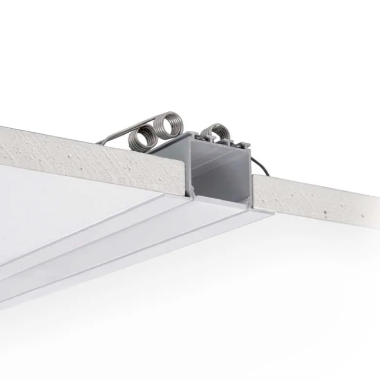 KIT - Perfil aluminio TEITO para tiras LED, 1 metro, blanco