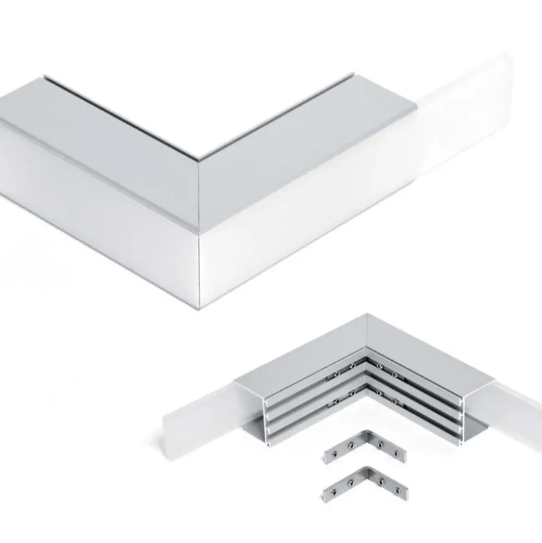 KIT - Perfil aluminio TEITO para tiras LED, 1 metro, blanco