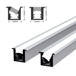 KIT - Perfil KYLO con cubierta de silicona para tiras LED, 1 metro, gris