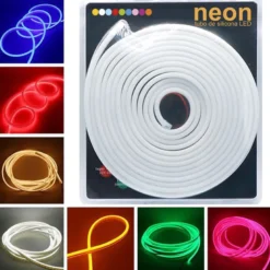 Led NEON Silicona Monocolor, DC24V, 120Led/m, 6x12mm, 5 metros, 60W, corte 1cm