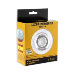 Linterna con luz de emergencia batería recargable con base magnética