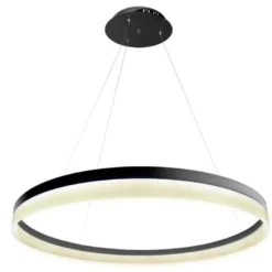 Lámpara colgante RING 73W, negro, Triac regulable, Ø100cm
