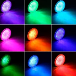 Lámpara LED PAR56 RGB para piscinas, G53, 45W, Acero inox.ext.
