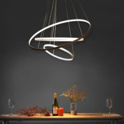 Luminaria colgante ELIX, 60W, blanco, Ø57+38cm