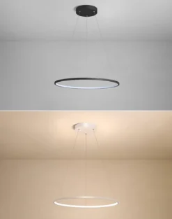 Luminaria colgante ELIX, 60W, blanco, CCT Ajustable, Ø57+38cm