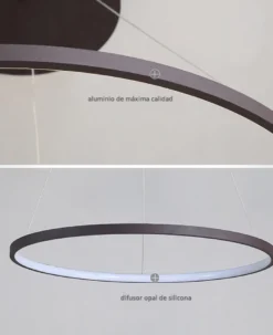 Luminaria colgante ELIX, 60W, blanco, CCT Ajustable, Ø57+38cm