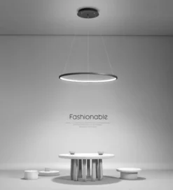 Luminaria colgante ELIX, 36W, negro, Ø57cm
