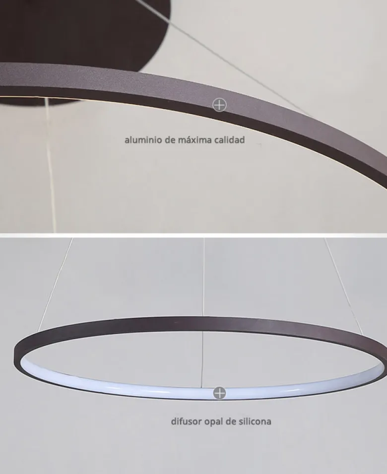 Luminaria colgante ELIX, 36W, negro, CCT Ajustable, Ø57cm