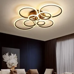 Luminaria CYCLE 8 aros, 160W, CCT, 0-10V, mando+WiFi, antracita