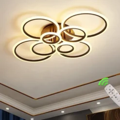 Luminaria CYCLE 8 aros, 160W, CCT, 0-10V, mando+WiFi, antracita