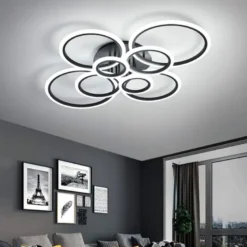 Luminaria CYCLE 8 aros, 160W, CCT, 0-10V, mando+WiFi, antracita