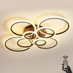 Luminaria CYCLE 8 aros, 160W, CCT, 0-10V, mando+WiFi, antracita