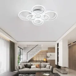 Luminaria CYCLE 8 aros, 160W, CCT, 0-10V, mando+WiFi, blanco